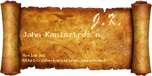 Jahn Kapisztrán névjegykártya